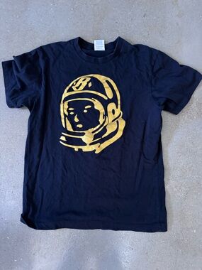 Billionaire Boys Club Black Tee with Gold Astronaut Print